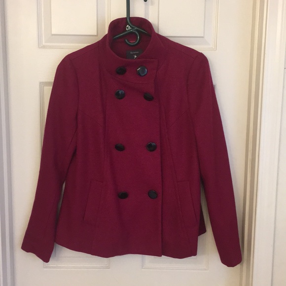 maroon peacoat